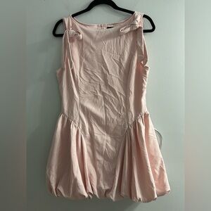 NWT cider bubble hem drop waist mini dress pink